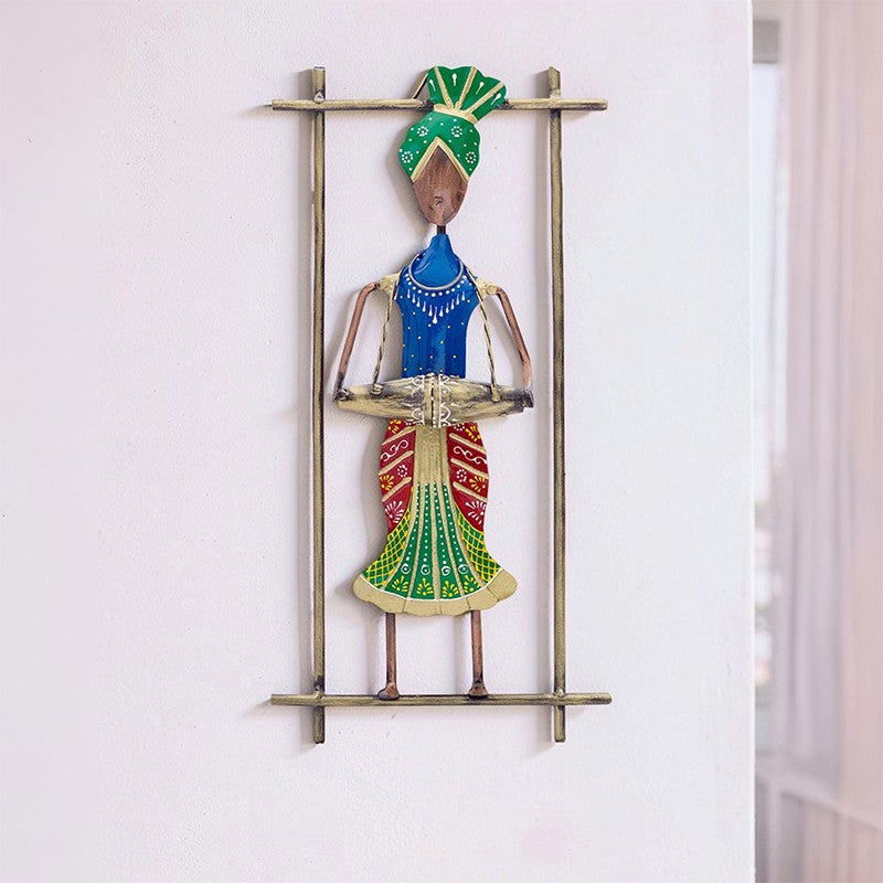 Dholak Man Handcrafted Metal Wall Accent media 5