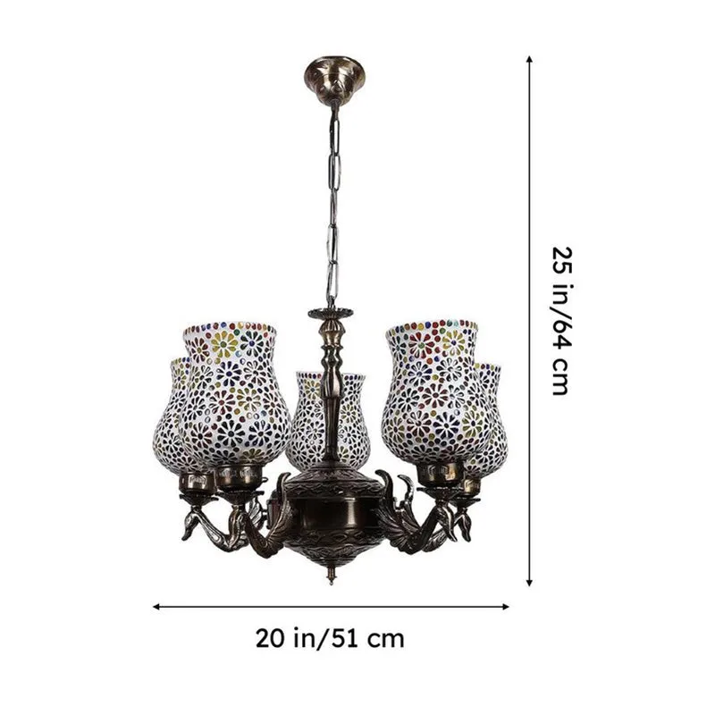 Ervo Mayoora Mosaic Golden Antique Ceiling Lamp media 7