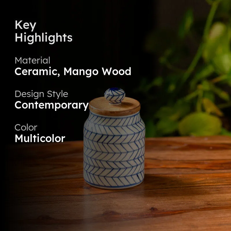 Indigo Ethnic Airtight Storage Jar - 470 mL media 2