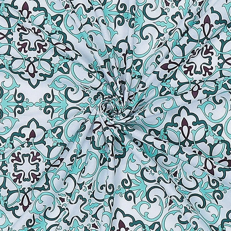 Monte Carlo Petal Aura Cotton Bedsheet (Green,White) - 104 TC media 10