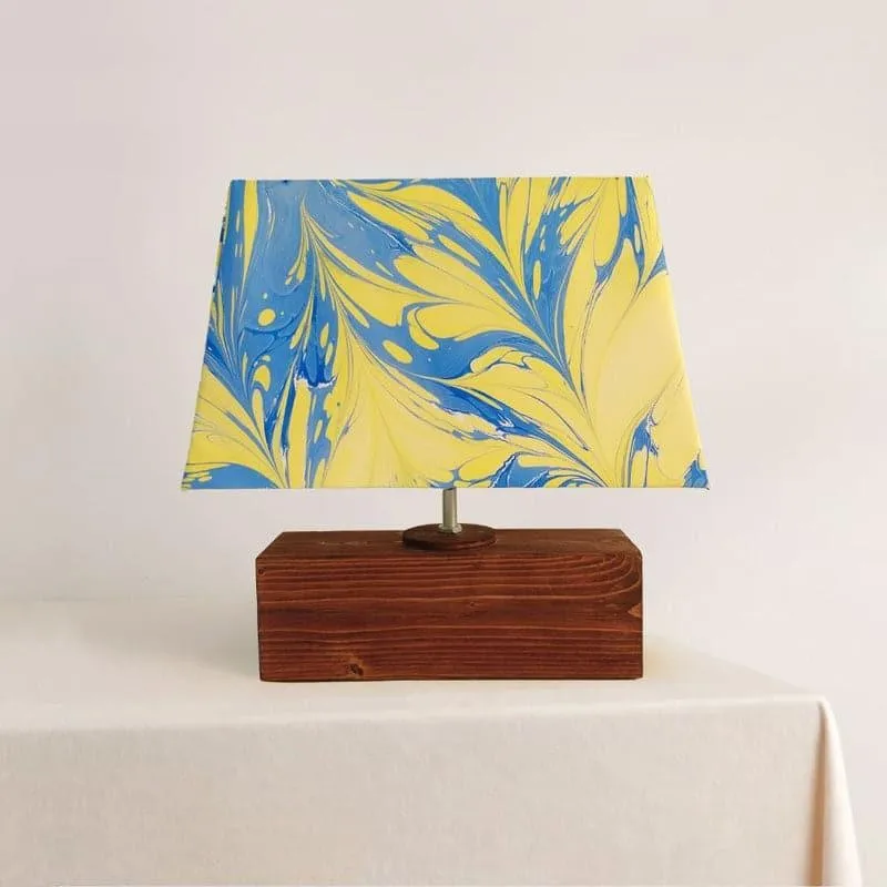 Marbling Glow Handpainted Fabric Table Lamp - Multicolor media 6