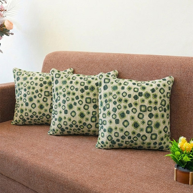 PixelMosaic Cushion Cover (Green) - Set Of Three