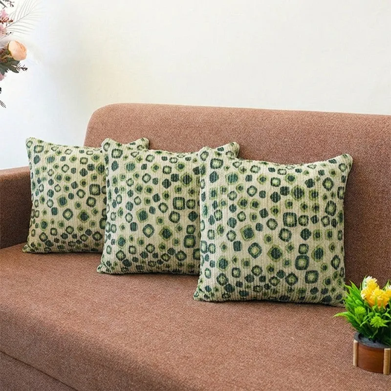 PixelMosaic Cushion Cover (Green) - Set Of Three media 1