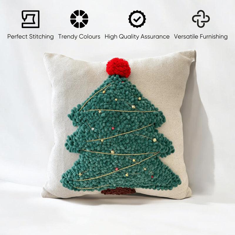 Mery Conifer Cotton Christmas Cushion Cover media 3