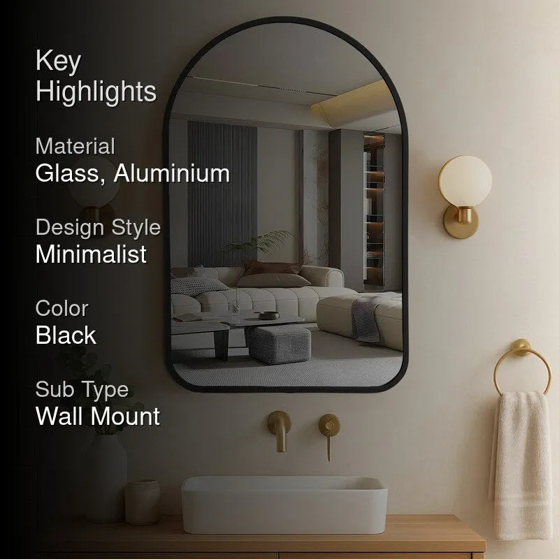 Clarion Arch Wall Mirror With Aluminium Frame - Black media 2