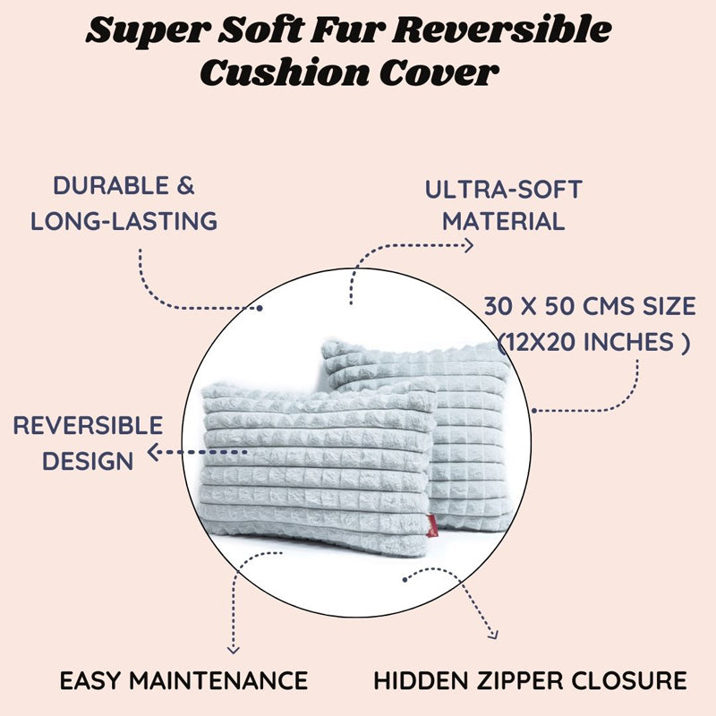 Frost Waffle Grey Cushion Cover (Rectangle)  Set of Two media 6