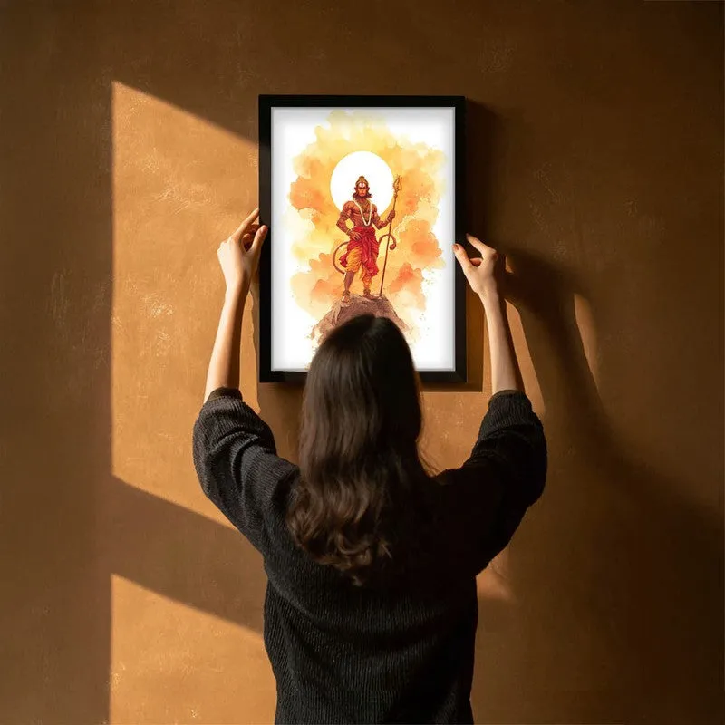 Sri Hanuman with Sun Aura II Archival Paper Wall Art media 6
