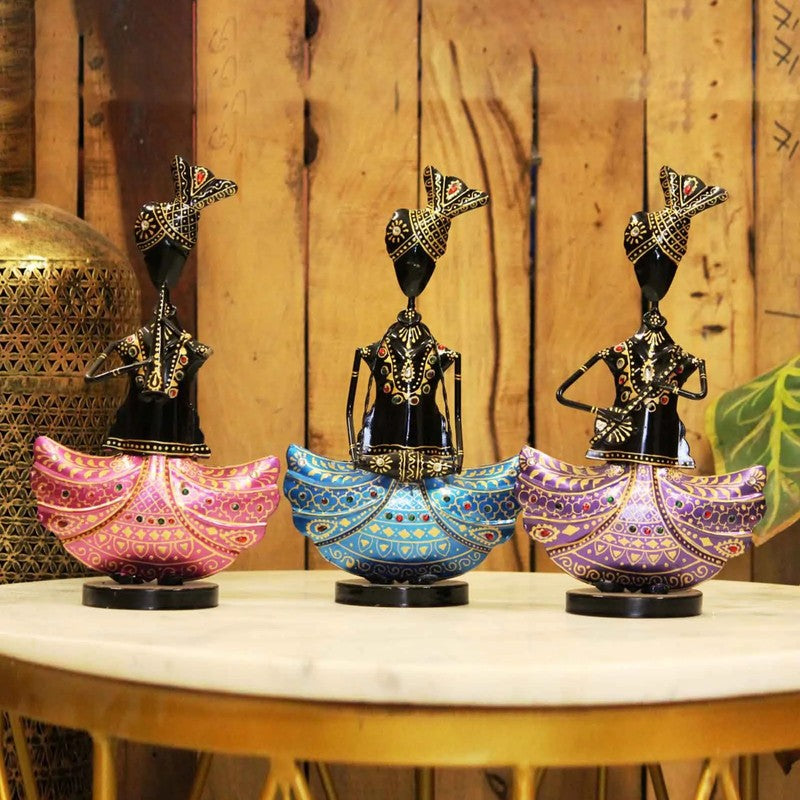 Rajasthani Musician Iron Trio Showpieces - Set Of Three media 4