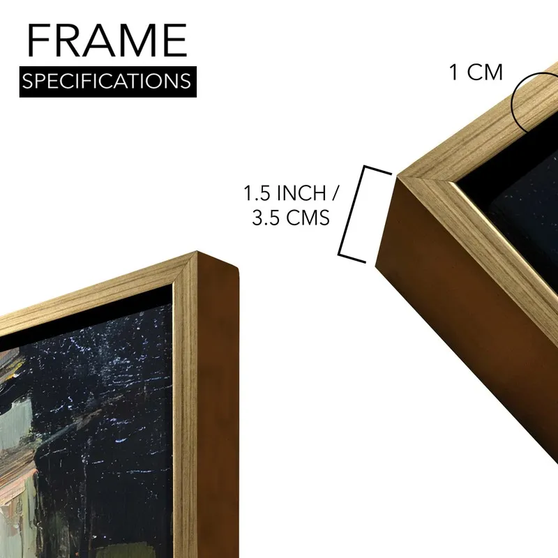 Golden Alley Canvas Wall Painting With Frame media 8