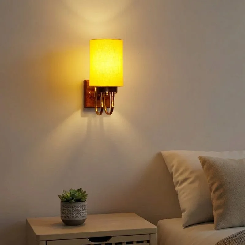 Gilded Arch Cotton Wall Lamp - Yellow media 1