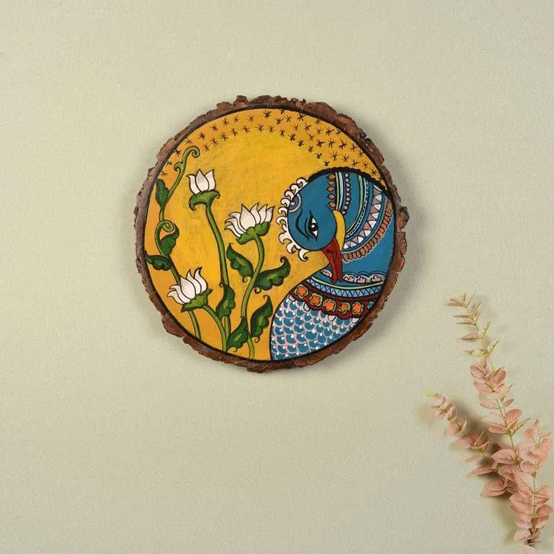 Ethnic Mayoorakshi Wooden Wall Accent media 1