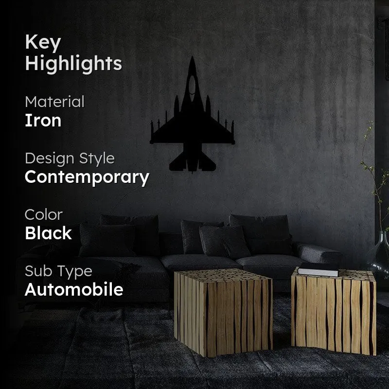 Fighter Jet Black Iron Wall Accent media 2