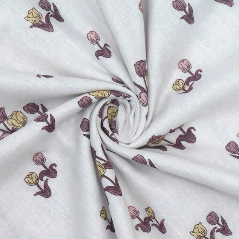 Mini Petals Printed Cotton Dohar (Maroon,White) - 120 GSM media 6