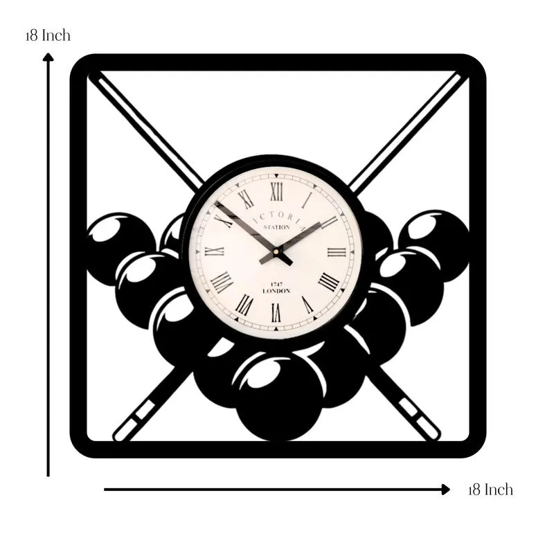 Pool Game Steel Analog Wall Clock media 7