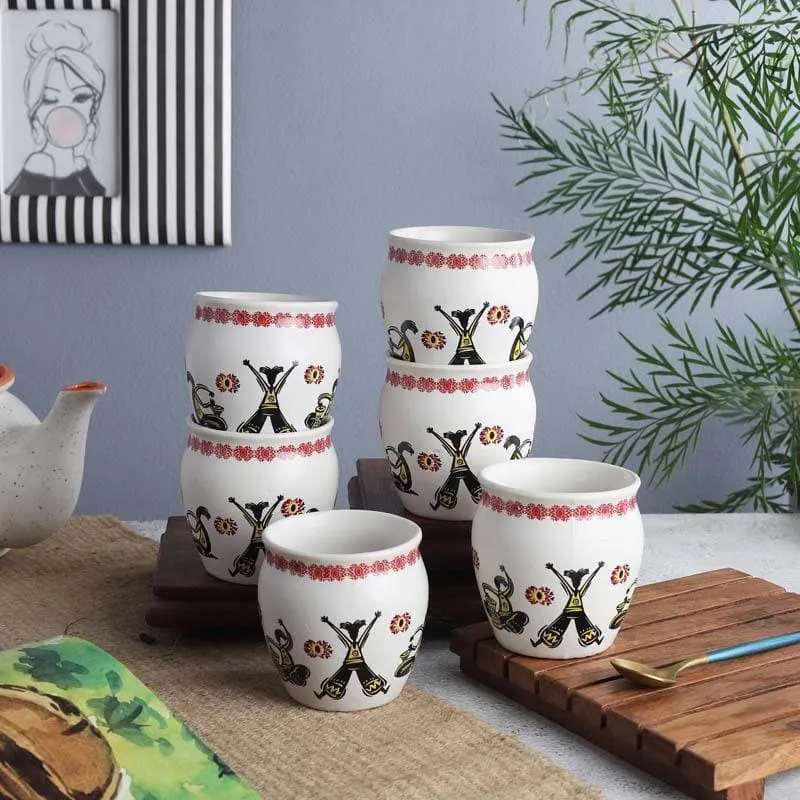 Warli World Kullad - Set Of Six media 1