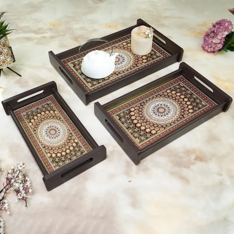 Rovya Wooden Serving Tray - Set Of Three media 1