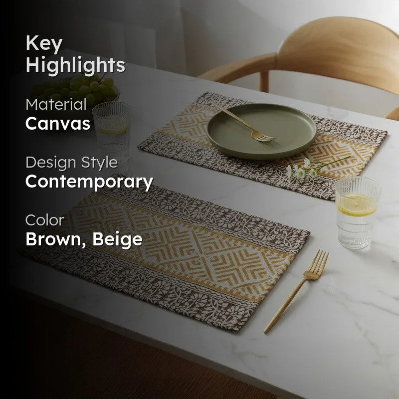Linear Chic Canvas Table Mats - Set Of Two media 2