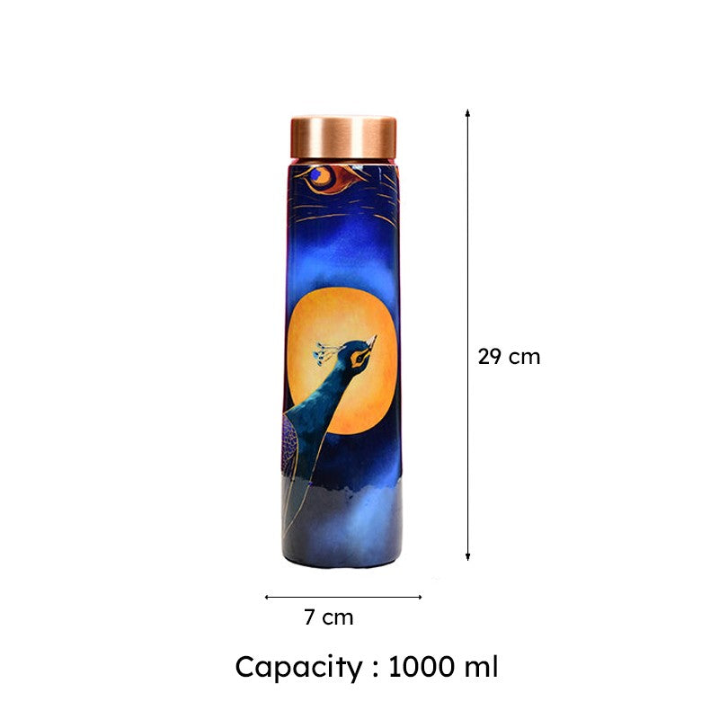 Peacock Clara Copper Water Bottle - 1000 mL media 8