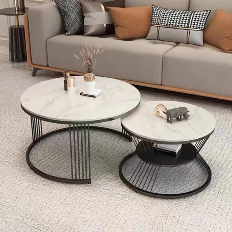 Phoenix Accent Table with Marble Top (Black) - Set Of Two media 6