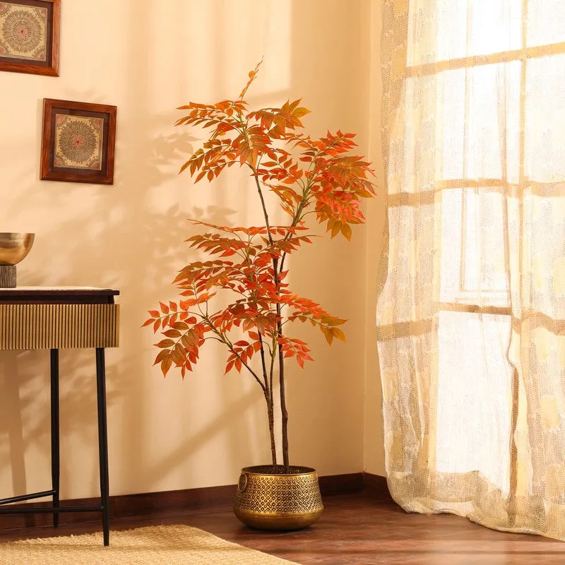 Luviro Bushy Artificial Sumac Plant With Black Plastic Pot 5 ft media 5