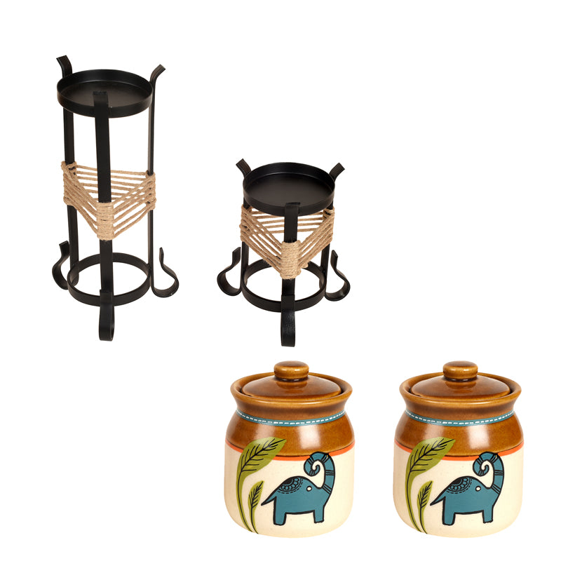 Hima Tealight Candle Holder With Jar media 5