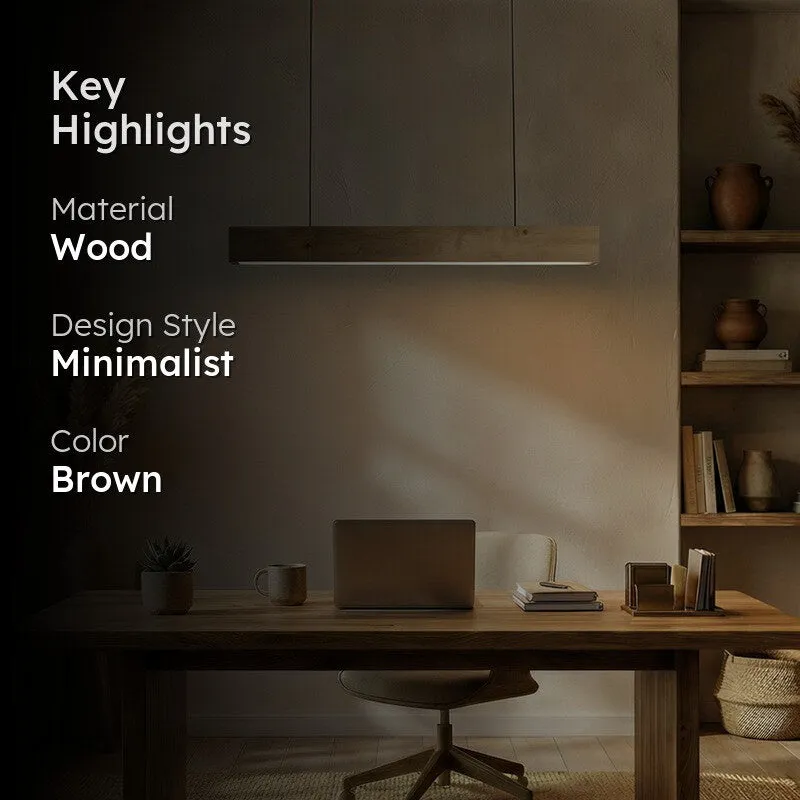 LinearGlow Wooden Ceiling Lamp - Brown media 2
