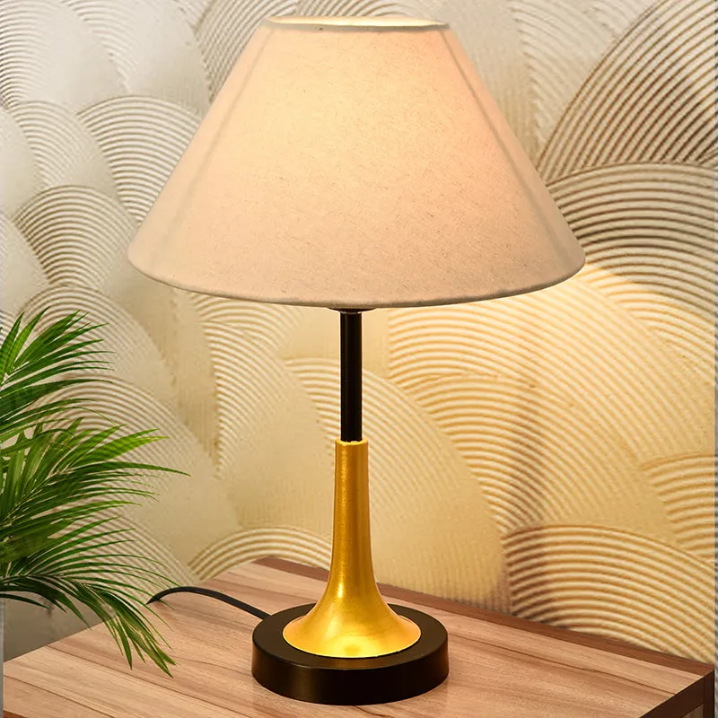 Arialla Cone Metal Table Lamp - Beige,Gold,Black media 1