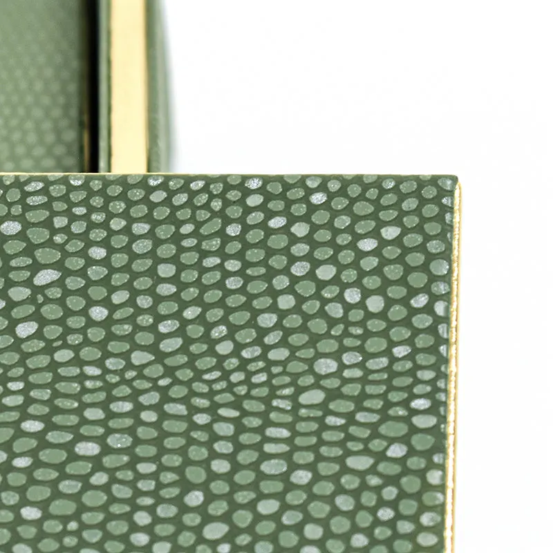 Tisquo Faux Leather Coaster (Olive Green) - Seven Piece Set media 8