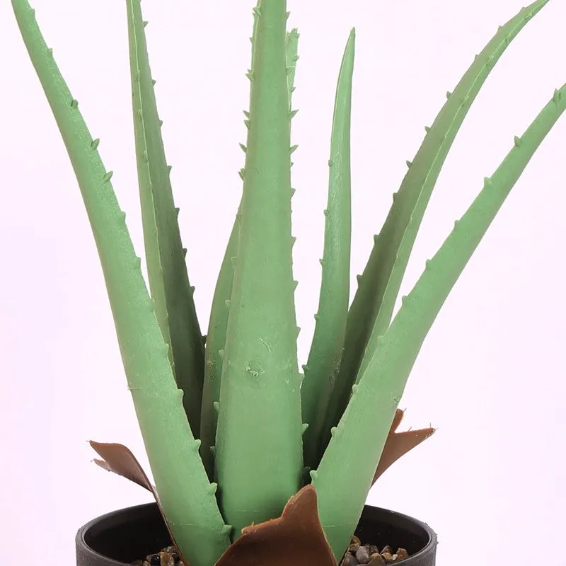 Healing Aloe Vera Artificial Plant With Black Plastic Pot media 5