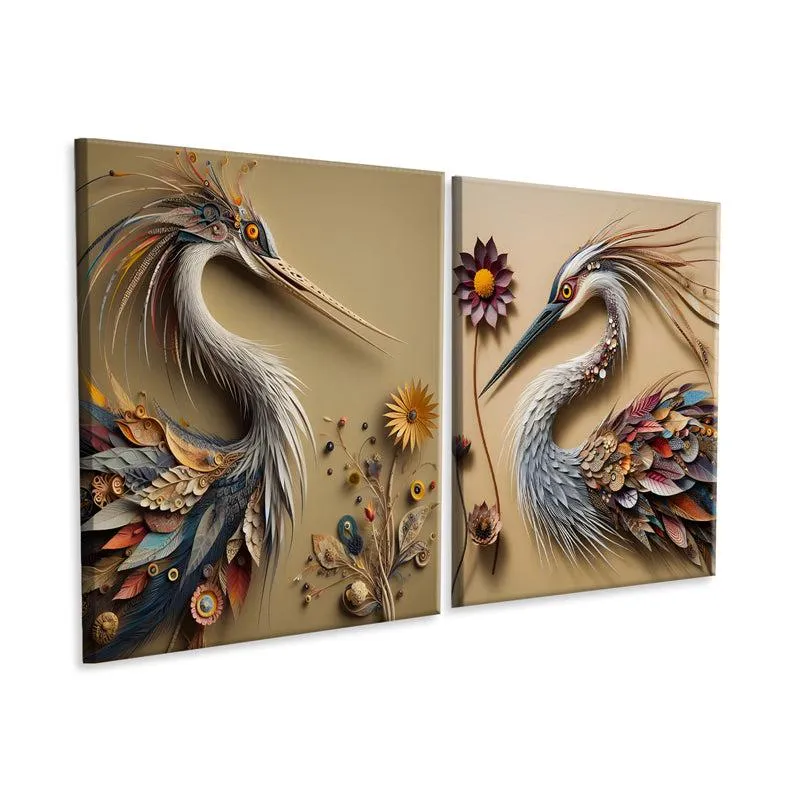 Precious Wings Canvas Wall Painting - Set Of Two media 5