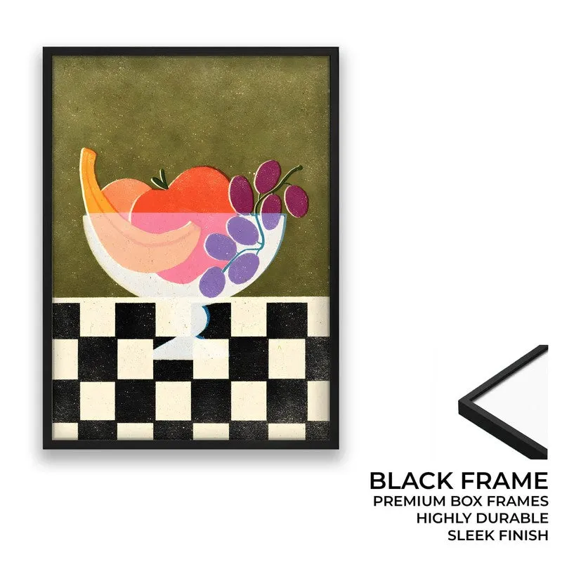 Check Bowl Archival Canvas Wall Art - Black media 8