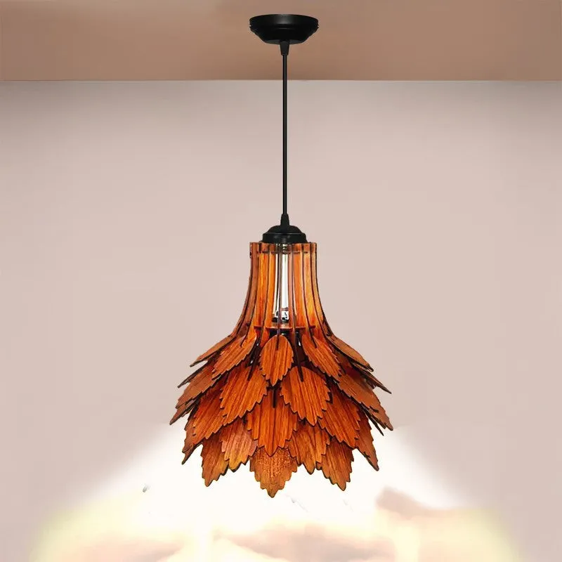 ZenithLight Luxury Wooden Ceiling Lamp media 5