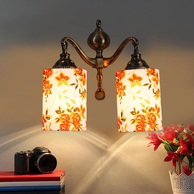 EverGlow Cylindrical Printed Metal Wall Lamp