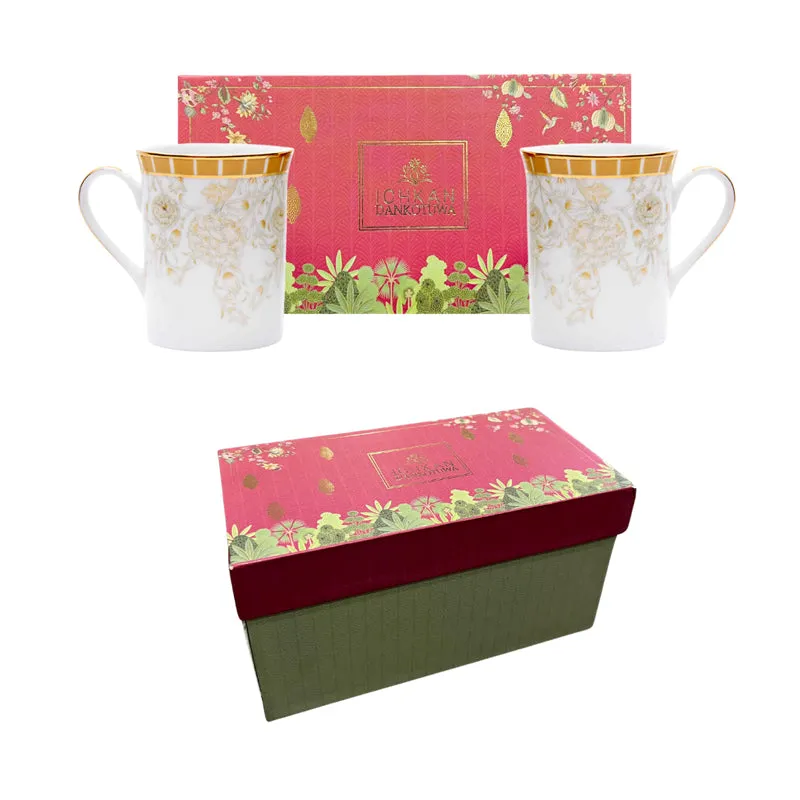 Gilded Iris Classic 24k Gold Brushed Porcelain Coffee Mug (300 mL Each) - Set of Two media 7