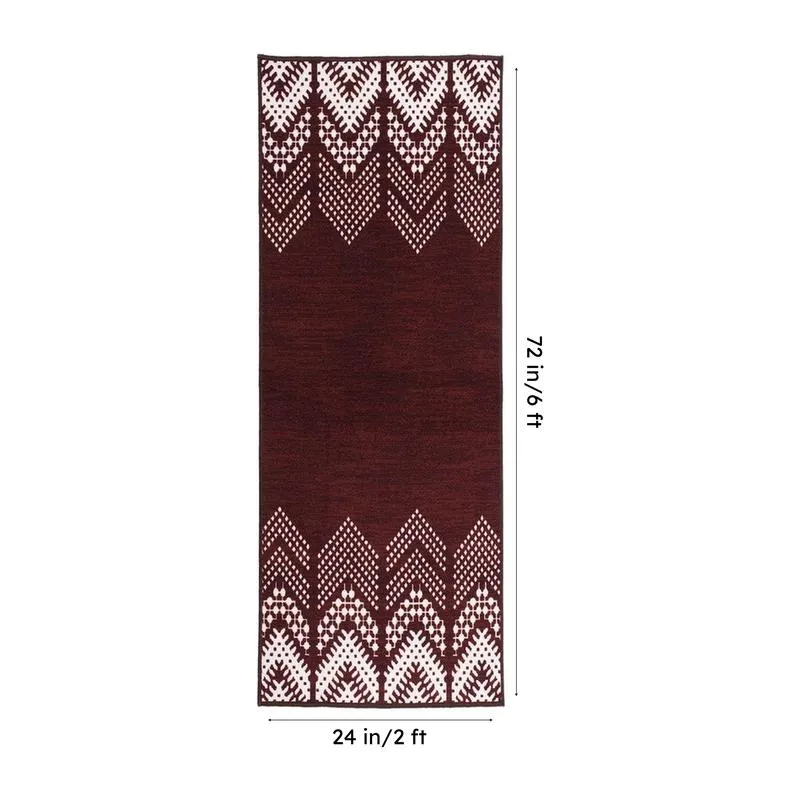 Deep Chevron Nylon Runner Rug - Maroon media 8