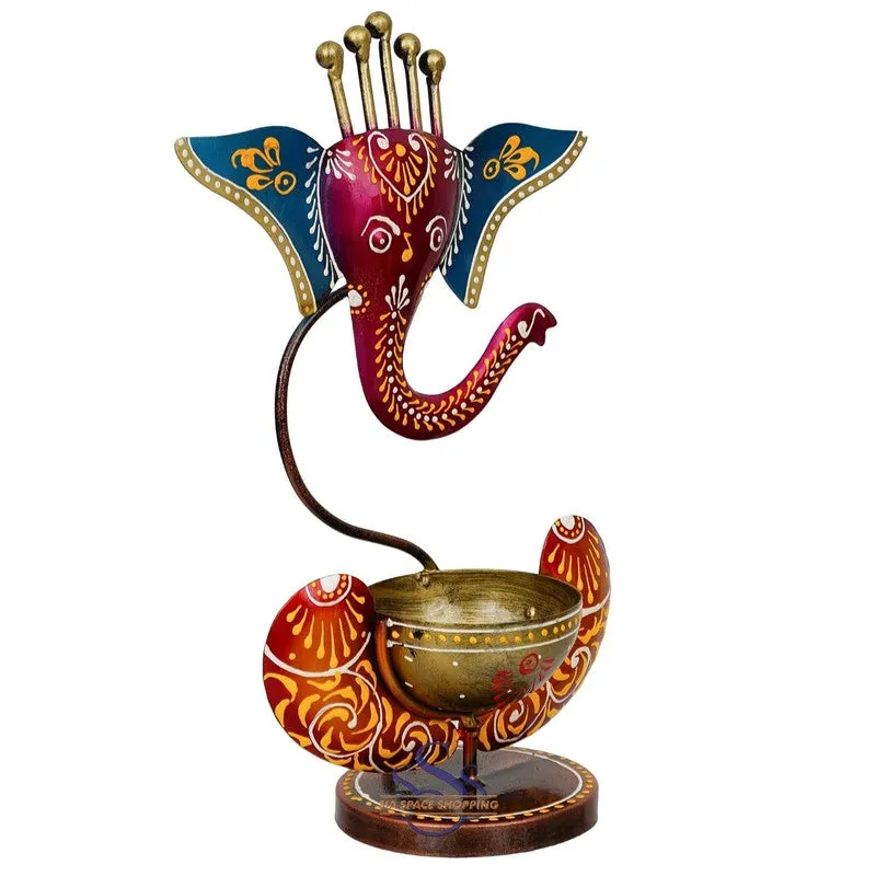 Aureum Glow Premium Candle Holder - Brown,Blue media 4