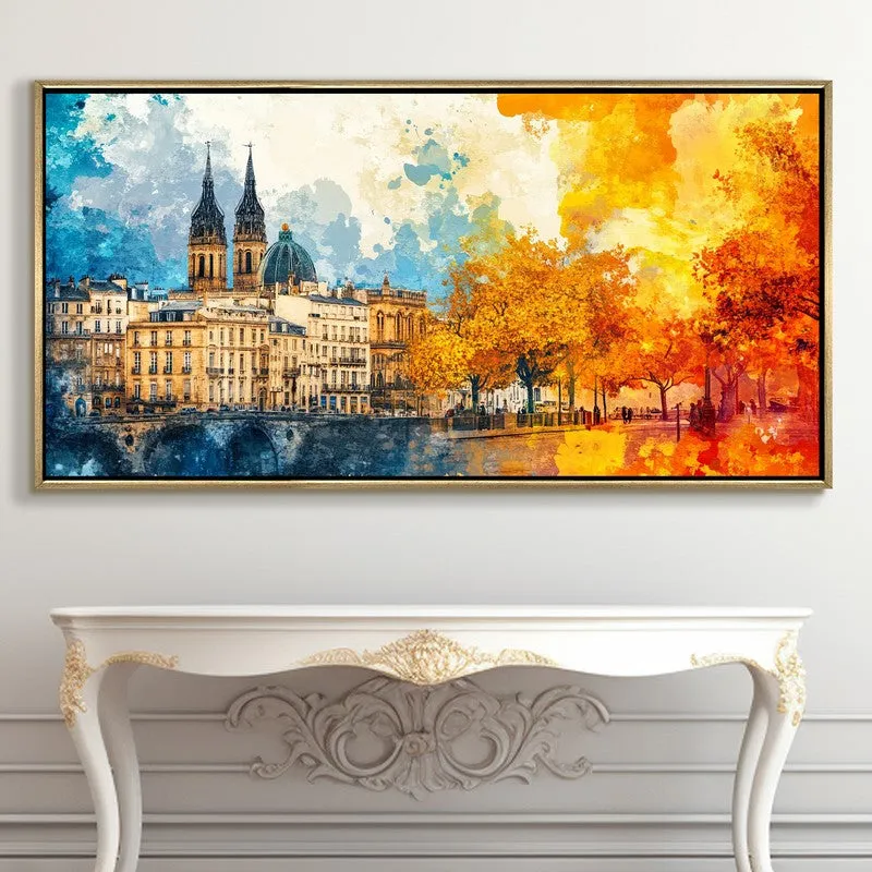 Autumn Reflections Canvas Wall Painting With Frame media 5