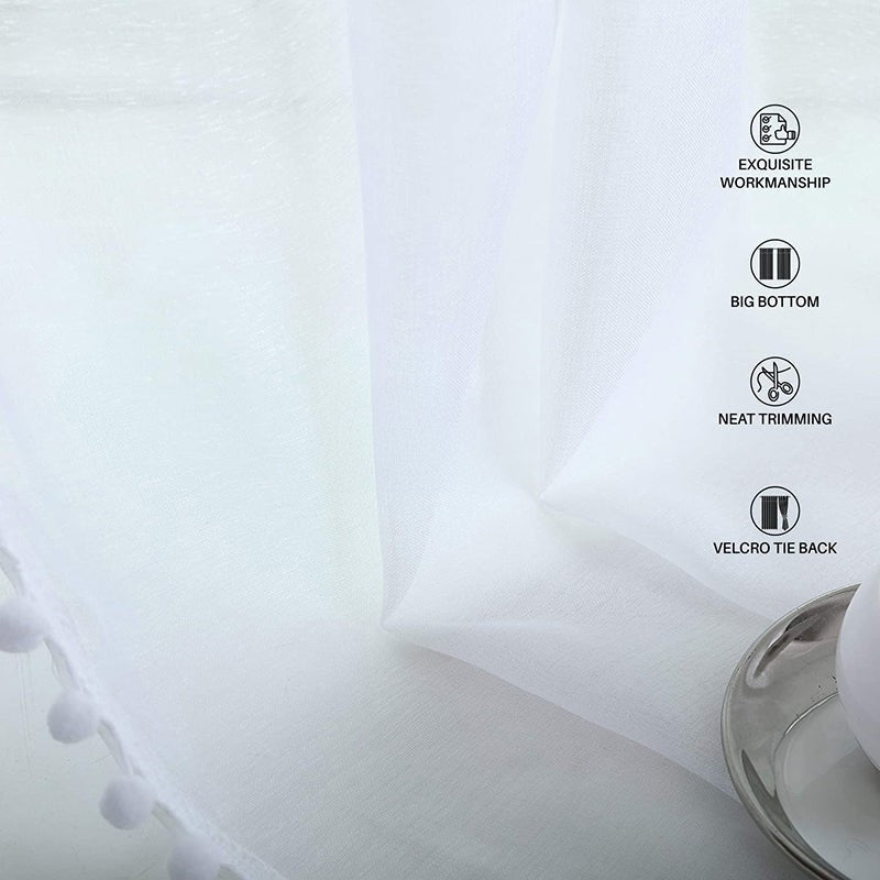 Urban Space Kanya Linen-Textured Curtain (White) - Set Of Two media 4