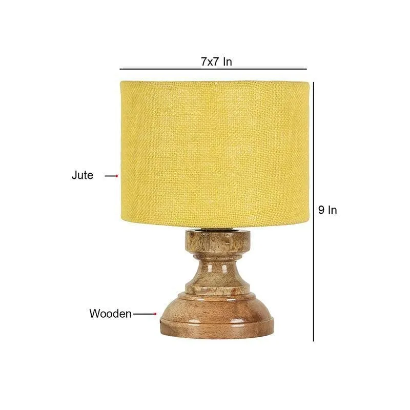 Solid Helios Fabric Table Lamp - Yellow,Brown media 5