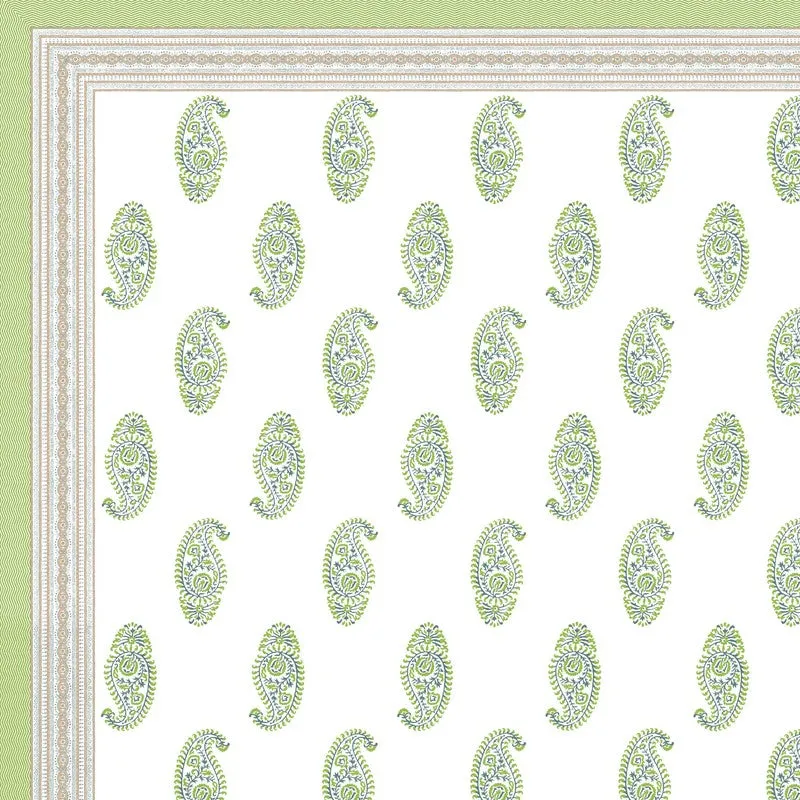 Arta Cotton Bedsheet (Green,White) - 240 TC media 5
