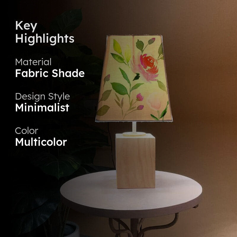 Delicate Flora Handpainted Fabric Table Lamp - Multicolor media 2