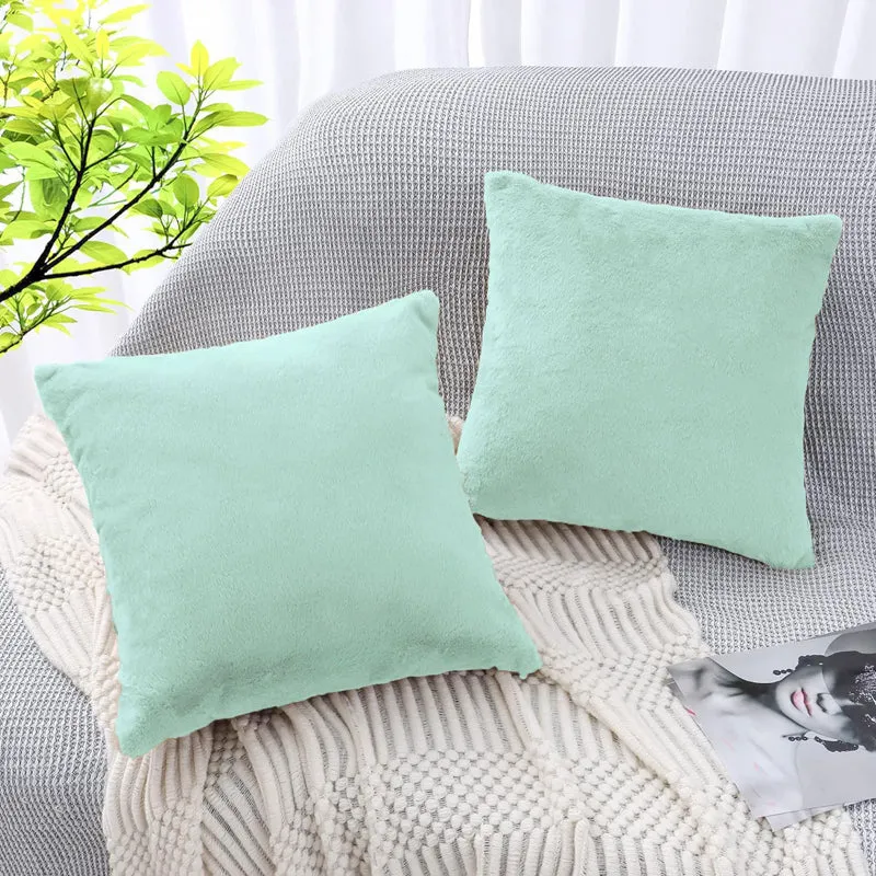 Fur Dual Cushion Cover Set (Lime Green) - Set Of Two media 3