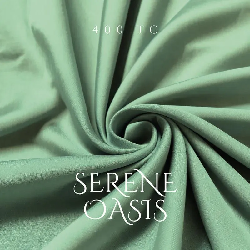 Moonweave Solid Cotton Bedsheet (Mint Green) - 400 TC media 6