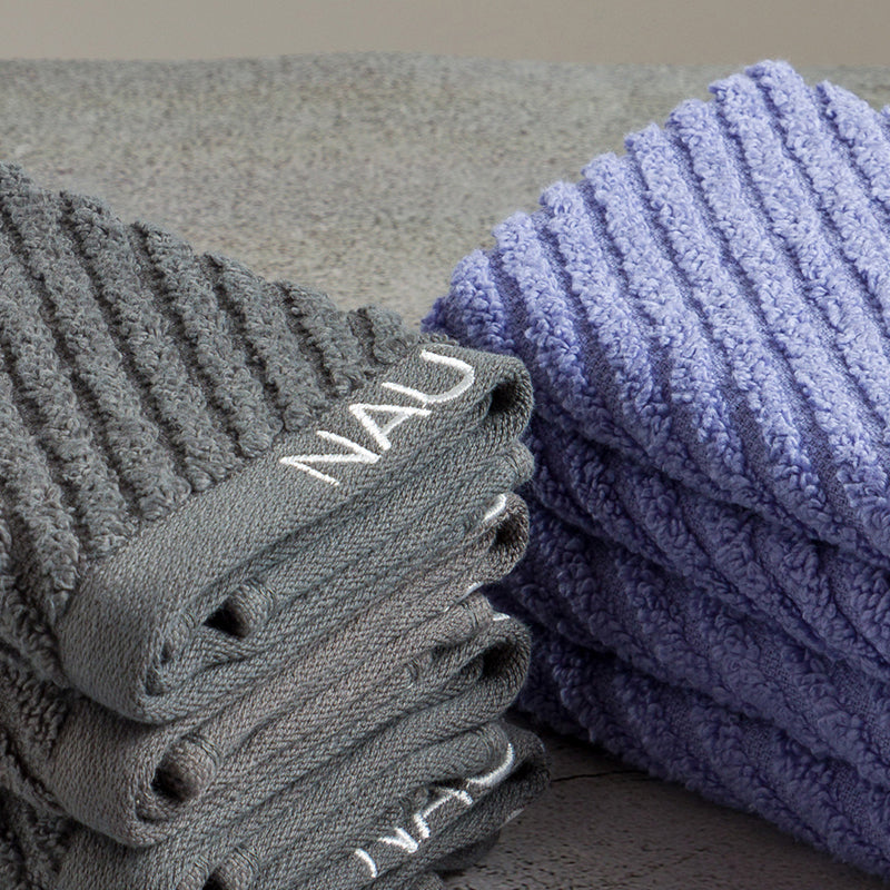Nautica Riviera Soft Cotton Hand & Face Towel (Dark Grey & Light Blue) - Set Of Eight media 5