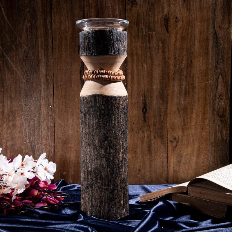 Vegona Wood Candle Holder - Brown media 3