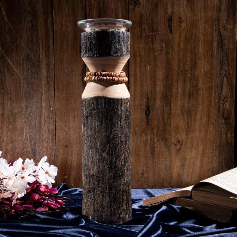 Vegona Wood Candle Holder - Brown media 3