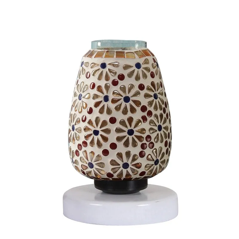 Primrose Glass Table Lamp With Wooden Base - Multicolor media 5