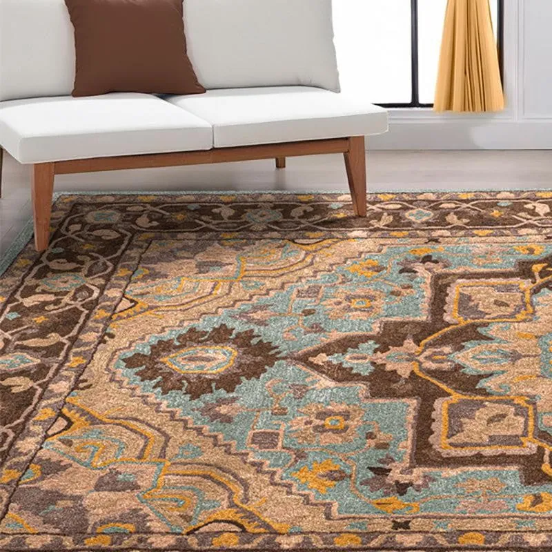 Pavati Hand Tufted Ethnic Wool & Nylon Carpet - Brown media 3