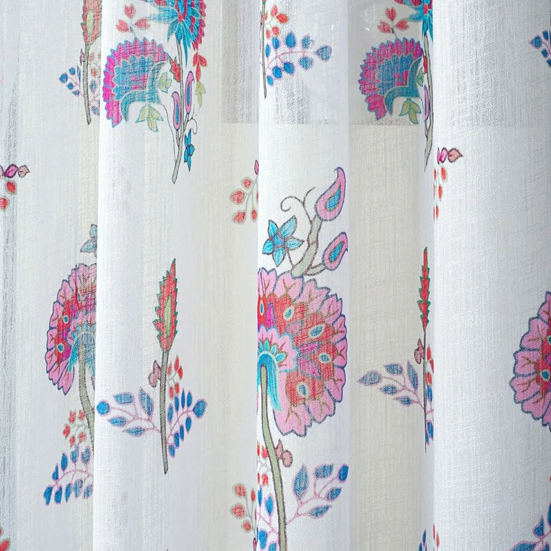 Veela Linen Texture Sheer Curtain - Set Of Two media 10