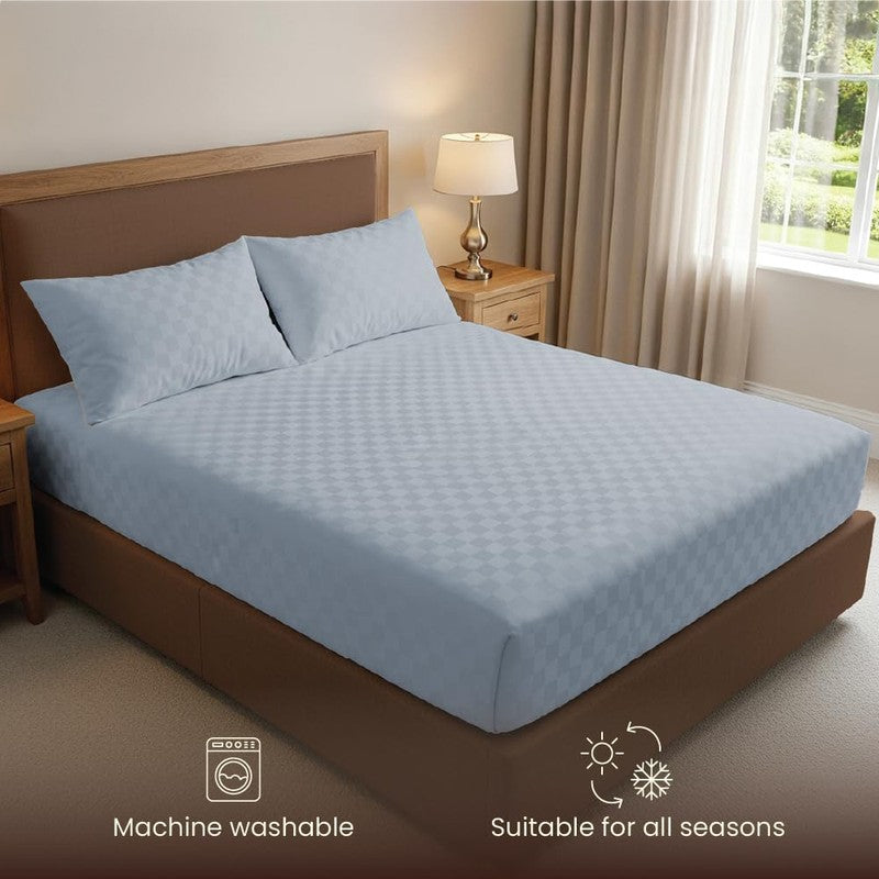 Urban Space Pastel Bliss Cotton Bedsheet (Blue) - 300 TC media 5